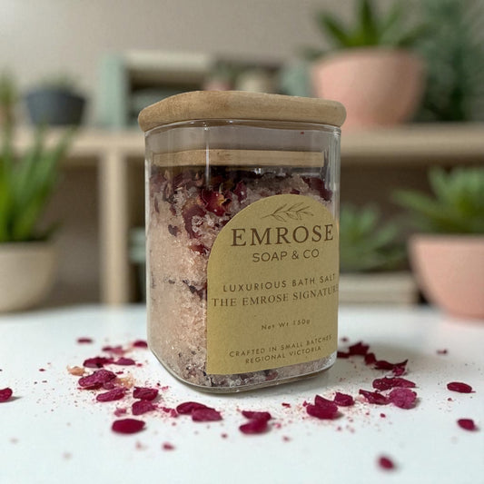 ~ 150g Bath Salts - Square Glass Jar